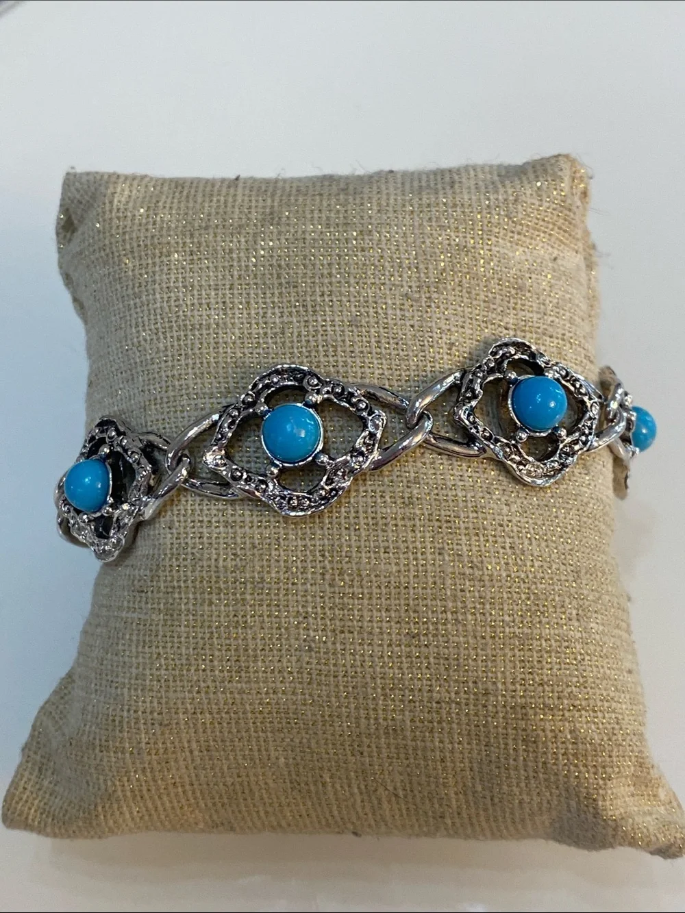 Sarah Coventry Turquoise Link Bracelet - Women Jewelry